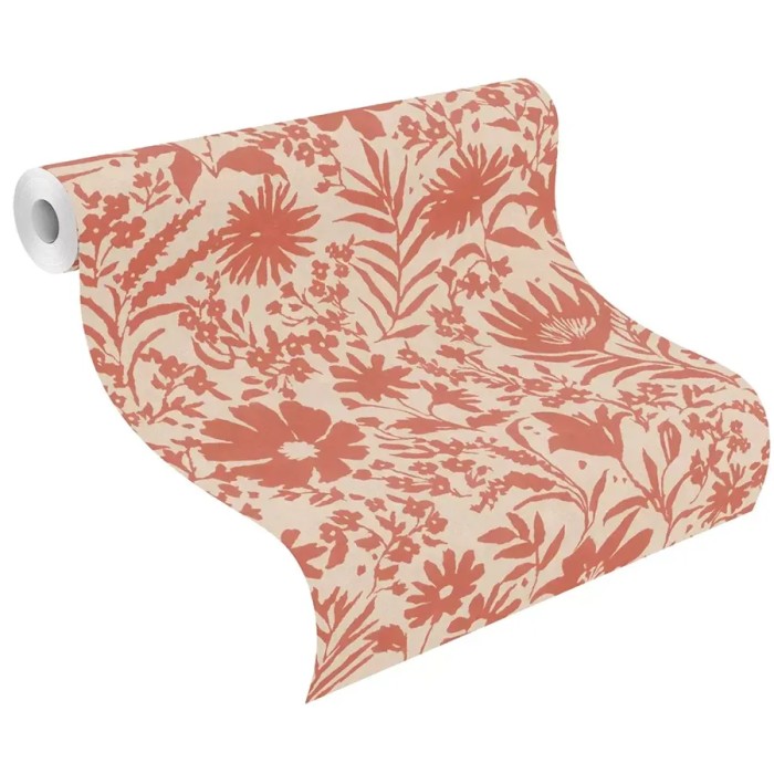 Rasch|Tapete Vintage orange Blumen Stil|Vintage Blumen