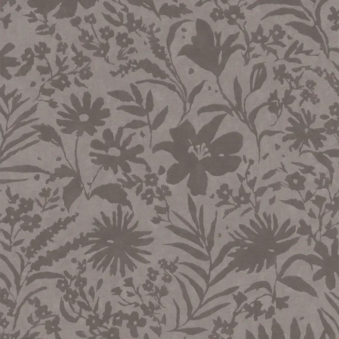 Rasch|Papel pintado floral vintage gris pardo|Flores Vintage