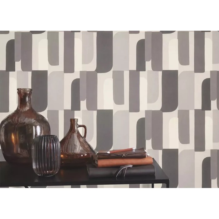 Papel pintado geométrico gris estilo moderno - Rasch Paraiso 330502