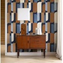 Rasch|Wallpaper geometric blue modern hallway|Retro