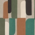 Rasch|Tapete geometrisch grün modernes Schlafzimmer|Retro