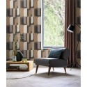 Rasch|Tapete abstrakt braun modernes Wohnzimmer|Geometrisch