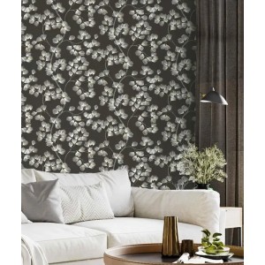 Casadeco|Scandinavian wildflower wallpaper in black and white|Scandinavian 2