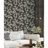 Rasch|Papel pintado japandi ramas pino negro y dorado|Floral