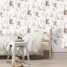 Papel pintado infantil animales del bosque blanco - Rasch Kids World 300048