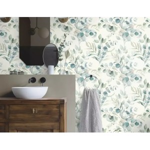 Caselio|Kids wallpaper squirrels, owls and forest animals in mint green|Children's 2