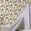 Rasch|Papier peint enfant fable animaux forêt blanc|Enfants