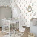 Rasch|Papel pintado infantil globos y animales blanco alegre|Infantil