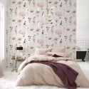 Rasch|Tapete Jugend floral verschiedene Blumen weiß|Kindertapete