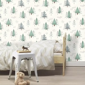 As Creation|Wallpaper forest animals gray for children|Children's 2