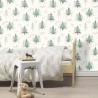 Rasch|Papel pintado infantil árboles acuarela blanco|Infantil