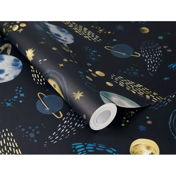 Rasch|Papel pintado infantil planetas azul oscuro universo|Infantil