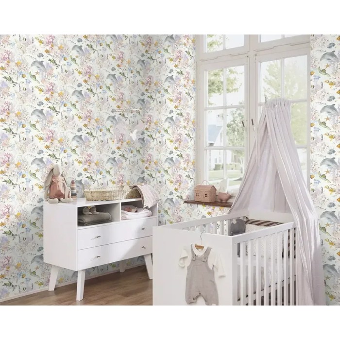 Rasch|Wallpaper kids marine animals and corals white|Children's
