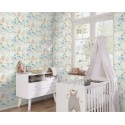 Rasch|Wallpaper kids marine animals and corals pastel blue|Children's