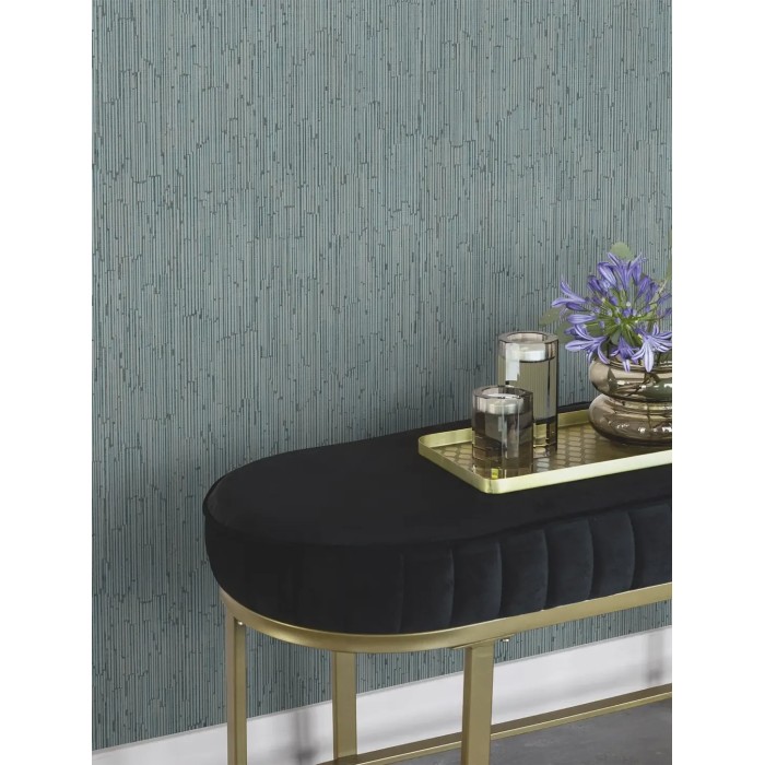 Papel pintado efecto textil chenilla azul - Rasch Deco Style 312652