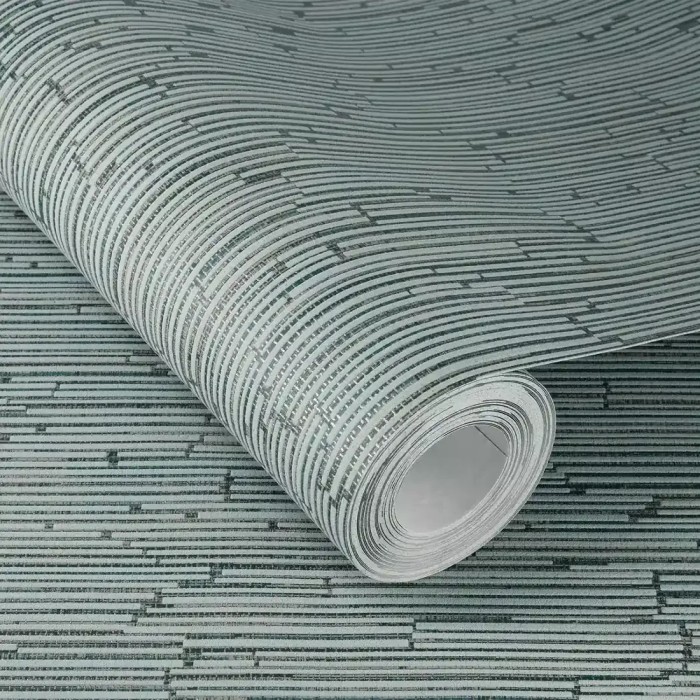 Rasch|Papier peint effet textile velours côtelé bleu|Imitation Tissu