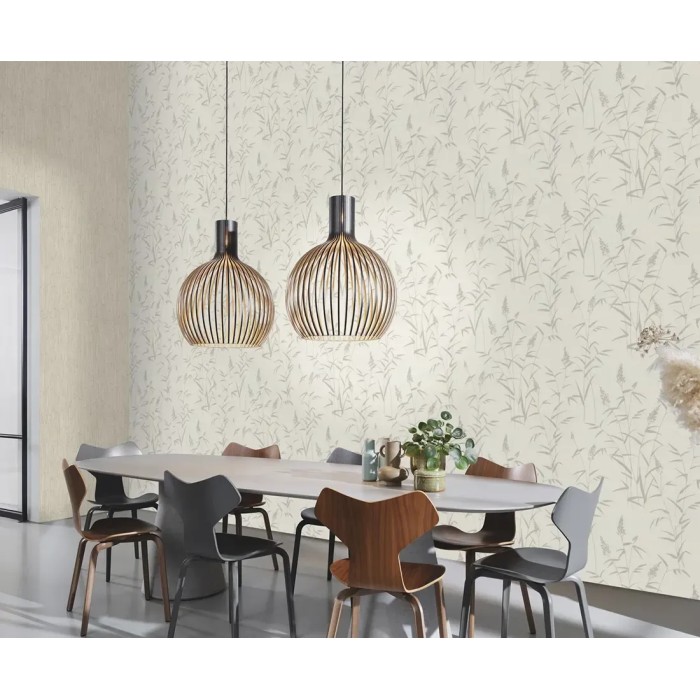 Rasch|Papier peint fleuri scandinave blanc crème|Papier Peint