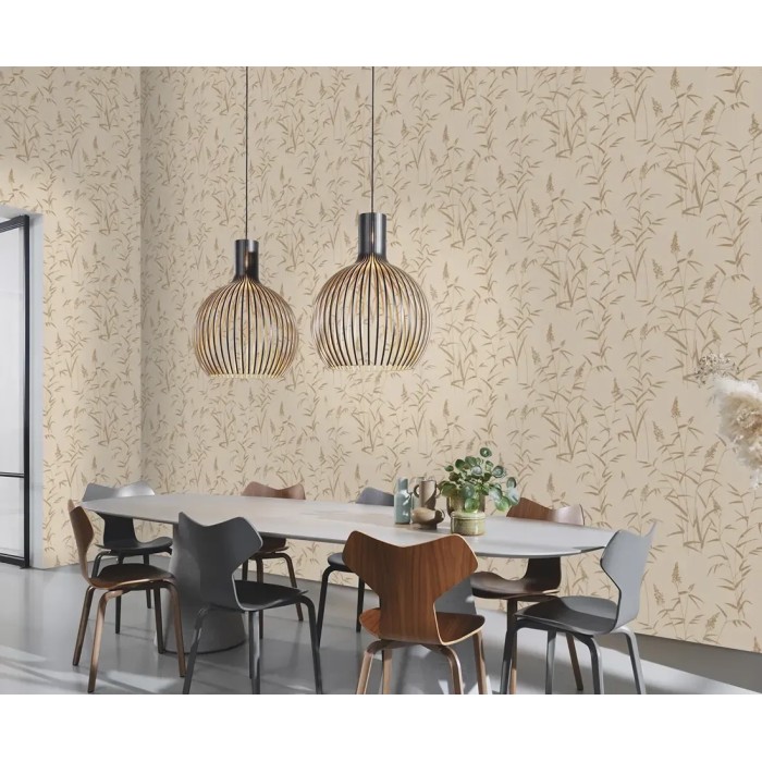 Rasch|Tapete Wildblumen beige golden|Tapeten