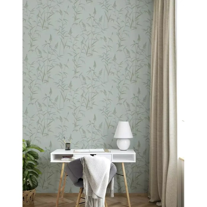 Papel pintado floral estilo escandinavo azul - Rasch Deco Style 312942