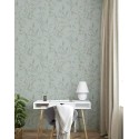 Rasch|Papel pintado floral estilo escandinavo azul|Papel Pintado