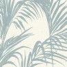 Papel pintado relieve hojas de palmera azul - Rasch Deco Style 314014