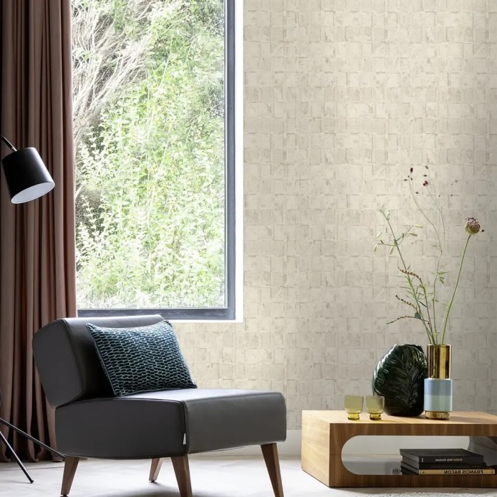 Papel pintado textil lino grueso beige - Rasch Deco Style 314717