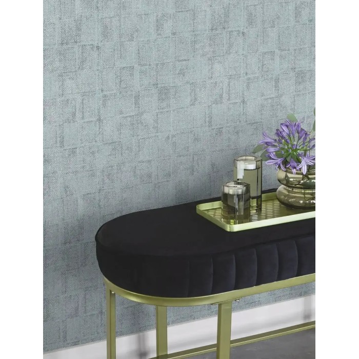 Papel pintado efecto lino grueso azul - Rasch Deco Style 314724