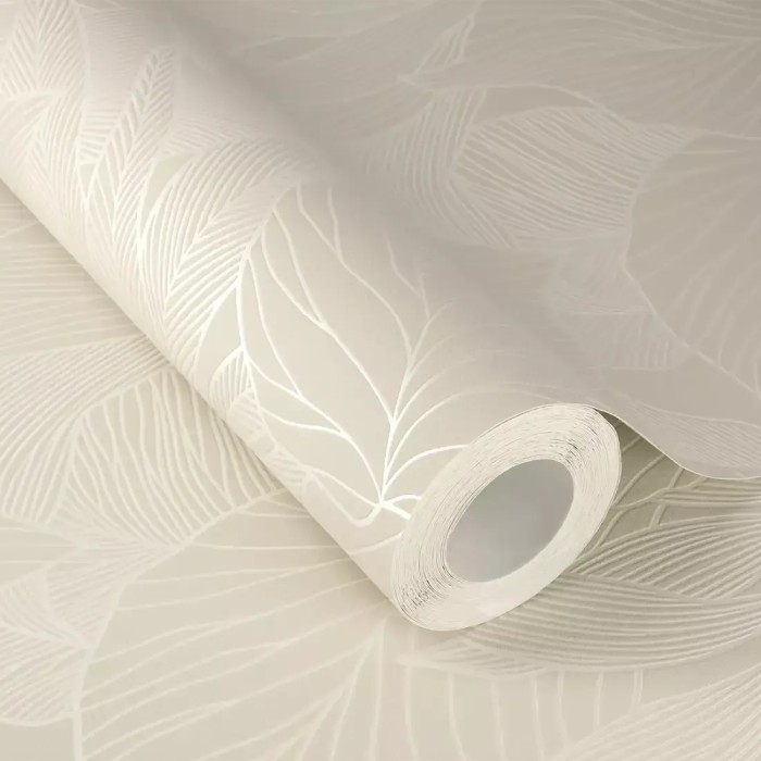 Papel pintado floral hojas grandes 3D beige - Rasch Deco Style 314908