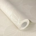 Rasch|Papel pintado floral hojas grandes 3D beige|Papel Pintado