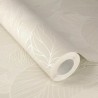 Rasch|Papel pintado floral hojas grandes 3D beige|Papel Pintado