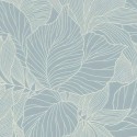 Papel pintado floral hojas grandes azul ideal baño - Rasch Deco Style 314915