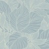 Papel pintado floral hojas grandes azul ideal baño - Rasch Deco Style 314915