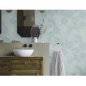 Papel pintado floral hojas grandes azul ideal baño - Rasch Deco Style 314915