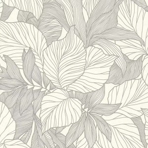 Rasch|Papier peint fleuri grandes feuilles bleu idéal salle de bain|Papier Peint