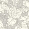 Rasch|Papel pintado floral moderno hojas blanco y plata|Papel Pintado