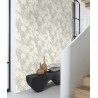Rasch|Papier peint fleuri moderne feuilles blanc et argent|Papier Peint