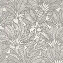 Rasch|Papier peint fleuri feuilles forme d'éventail gris|Papier Peint