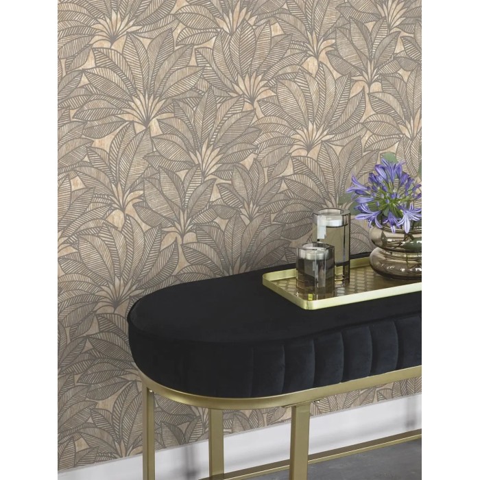 Rasch|Wallpaper printed brown leaves|Wallpaper