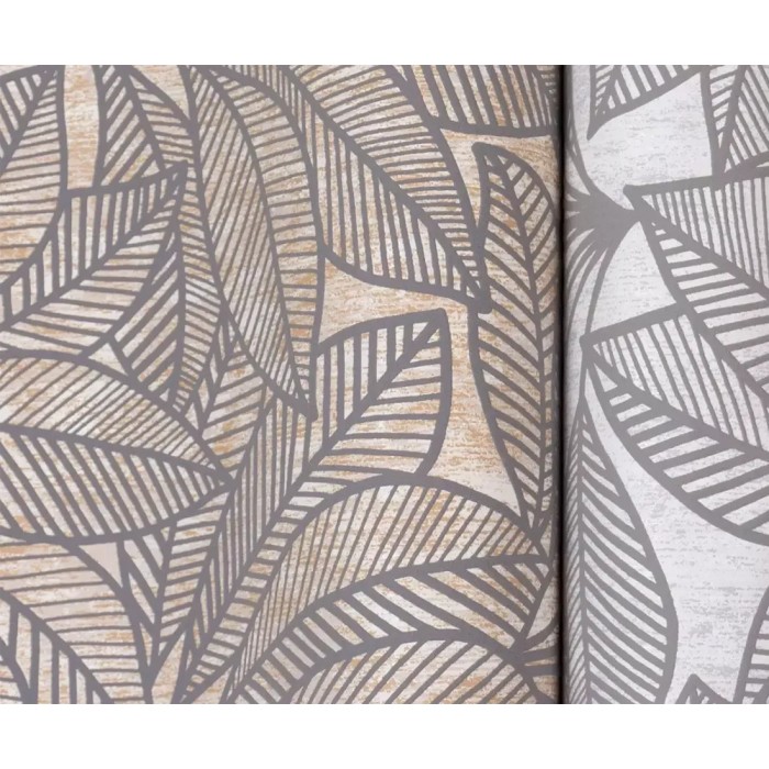 Papel pintado estampado de hojas marrón - Rasch Deco Style 542660