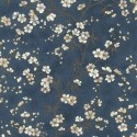 Rasch|Papel pintado flores japonsas azul, cerezo en flor|Flores Japonesas