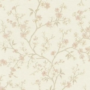 Rasch|Papel pintado flores japonsas azul, cerezo en flor|Flores Japonesas