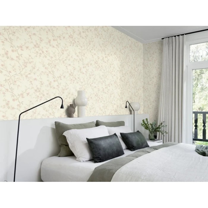 Rasch|Papier peint fleurs japonaises blanc et rose idéal chambre|Fleurs Japonaises