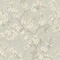 Rasch|Papier peint fleuri oriental gris verdâtre|Fleurs Japonaises