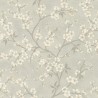 Rasch|Papier peint fleuri oriental gris verdâtre|Fleurs Japonaises
