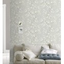 Rasch|Wallpaper Oriental gray-green floral|Japanese Flowers