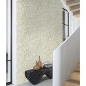 Rasch|Papier peint fleuri oriental gris verdâtre|Fleurs Japonaises