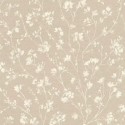 Rasch|Papier peint fleuri beige effet lin|Floral