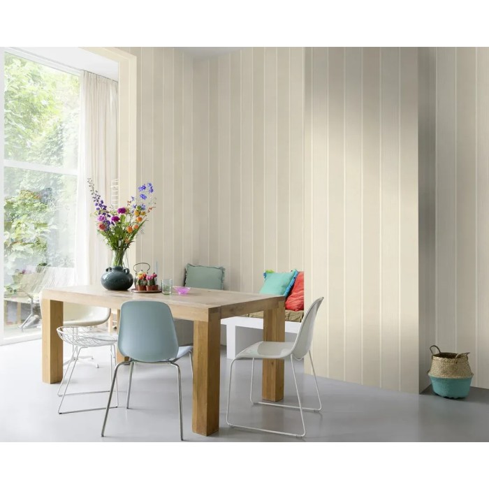 Rasch|Tapete breite Streifen Flur beige|Streifen