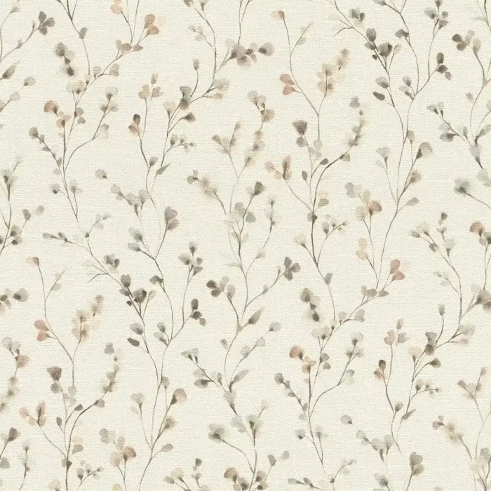 Papel pintado flores pequeñas de acuarela blanco - Rasch Country Charme 486131