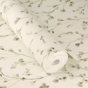 Papel pintado flores pequeñas de acuarela blanco - Rasch Country Charme 486131